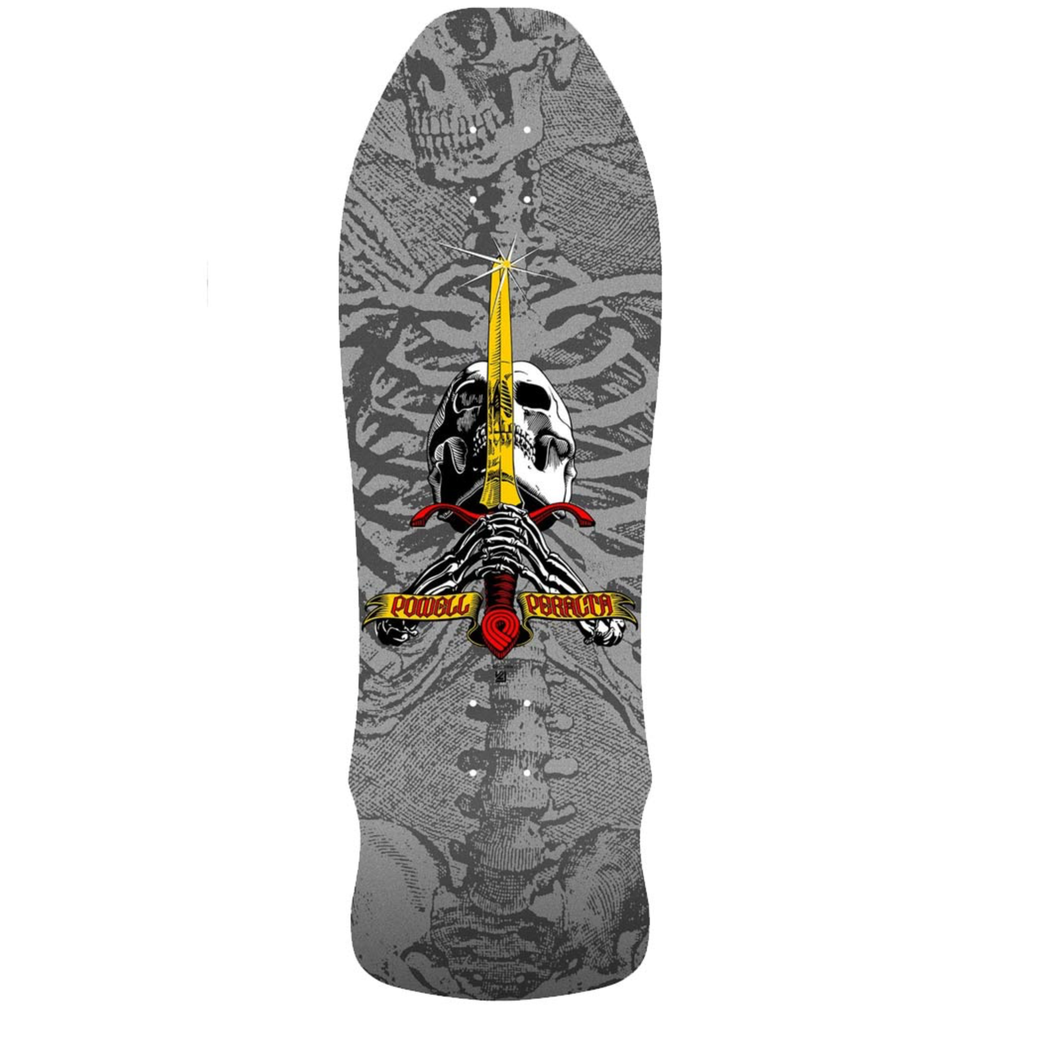 Powell Peralta Geegah Skull &amp; Sword Reissue 9,75" Deck - SP3 Silver
