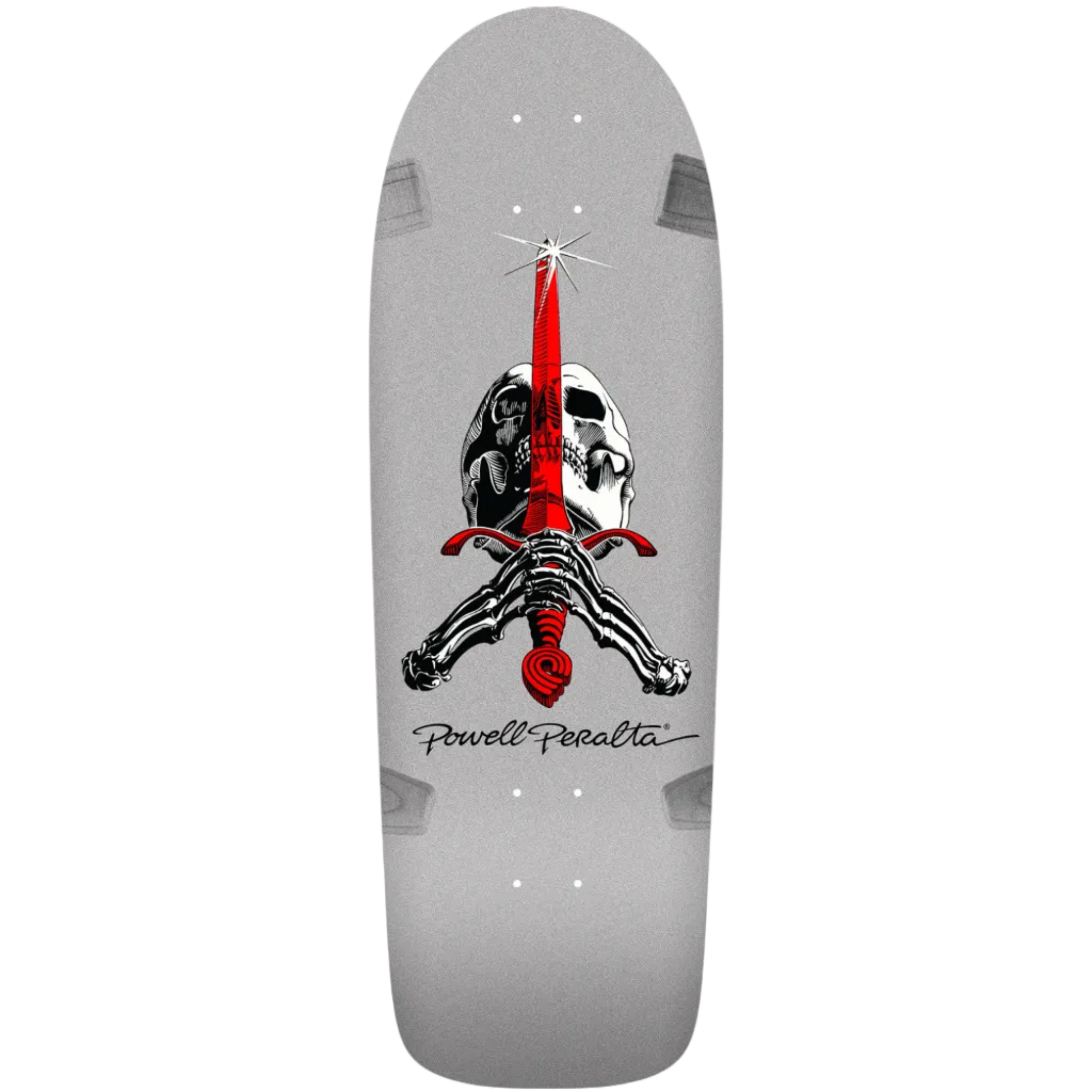 Planche de skate Powell Peralta Ray Rodriguez OG Skull &amp; Sword Reissue 10" - Argent