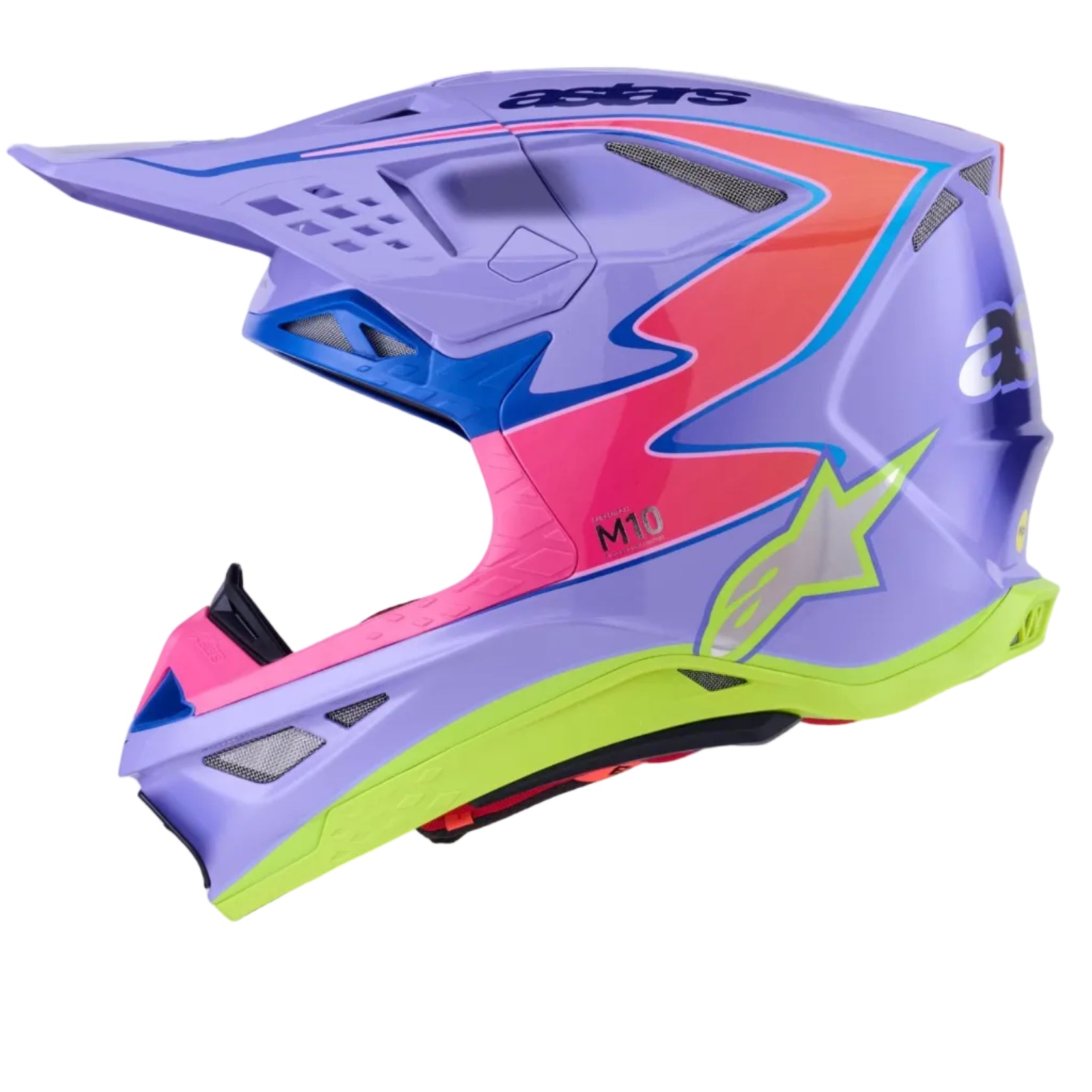 Alpinestars S-M10 Jett Lawrence R01 Replica Helmet - Purple/Pink/Fluo Yellow