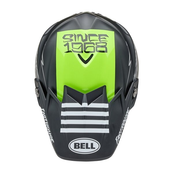 Bell Moto-9s Flex Helmet Fasthouse Smoke Bomb - Matte Gloss Black/Hi-Viz Yellow