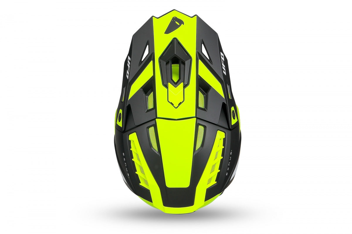 UFO Echus Motocross Helmet - Neon Yellow/Black