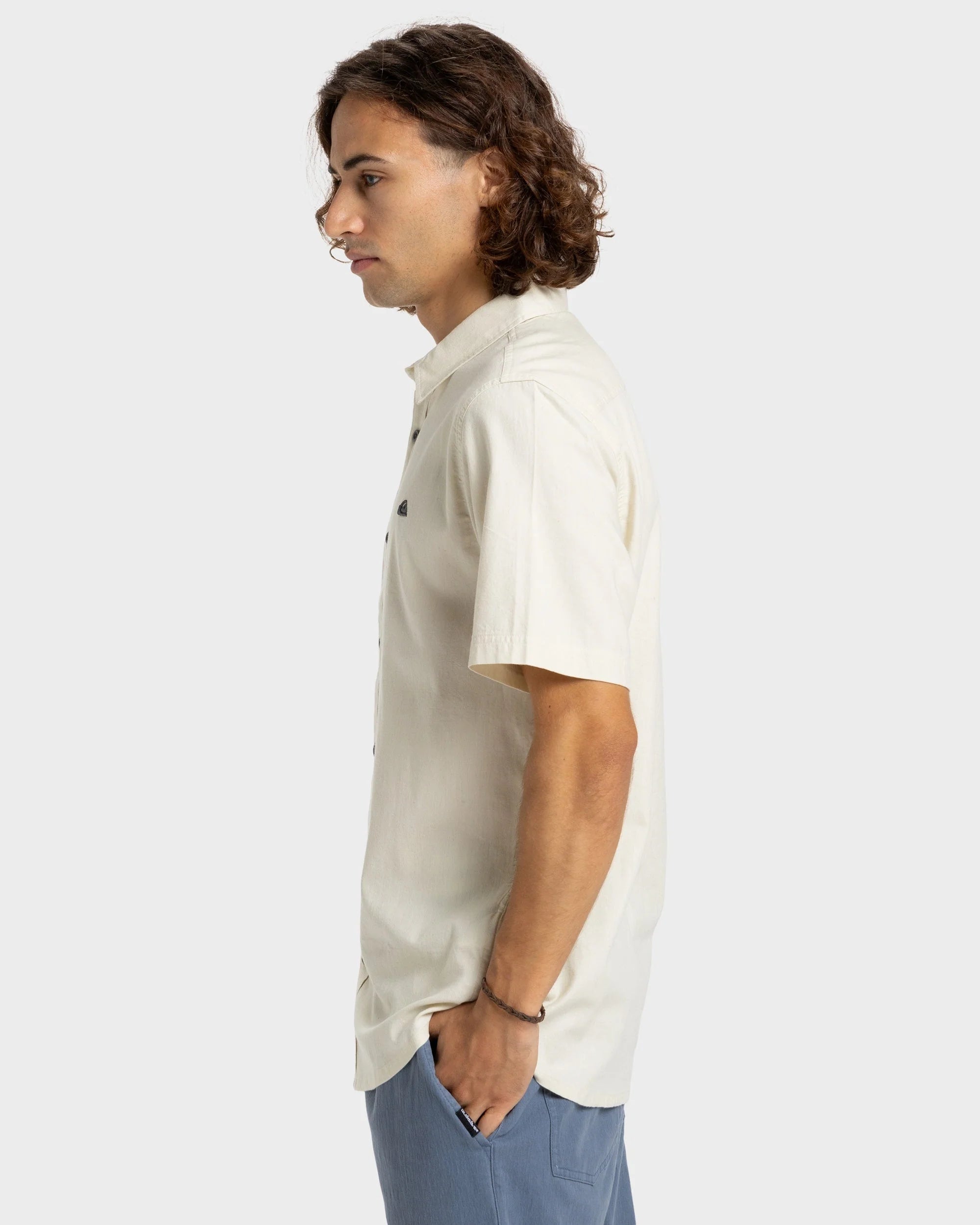 Quiksilver Premium Stretch T-shirt met korte mouwen voor heren - gebroken wit