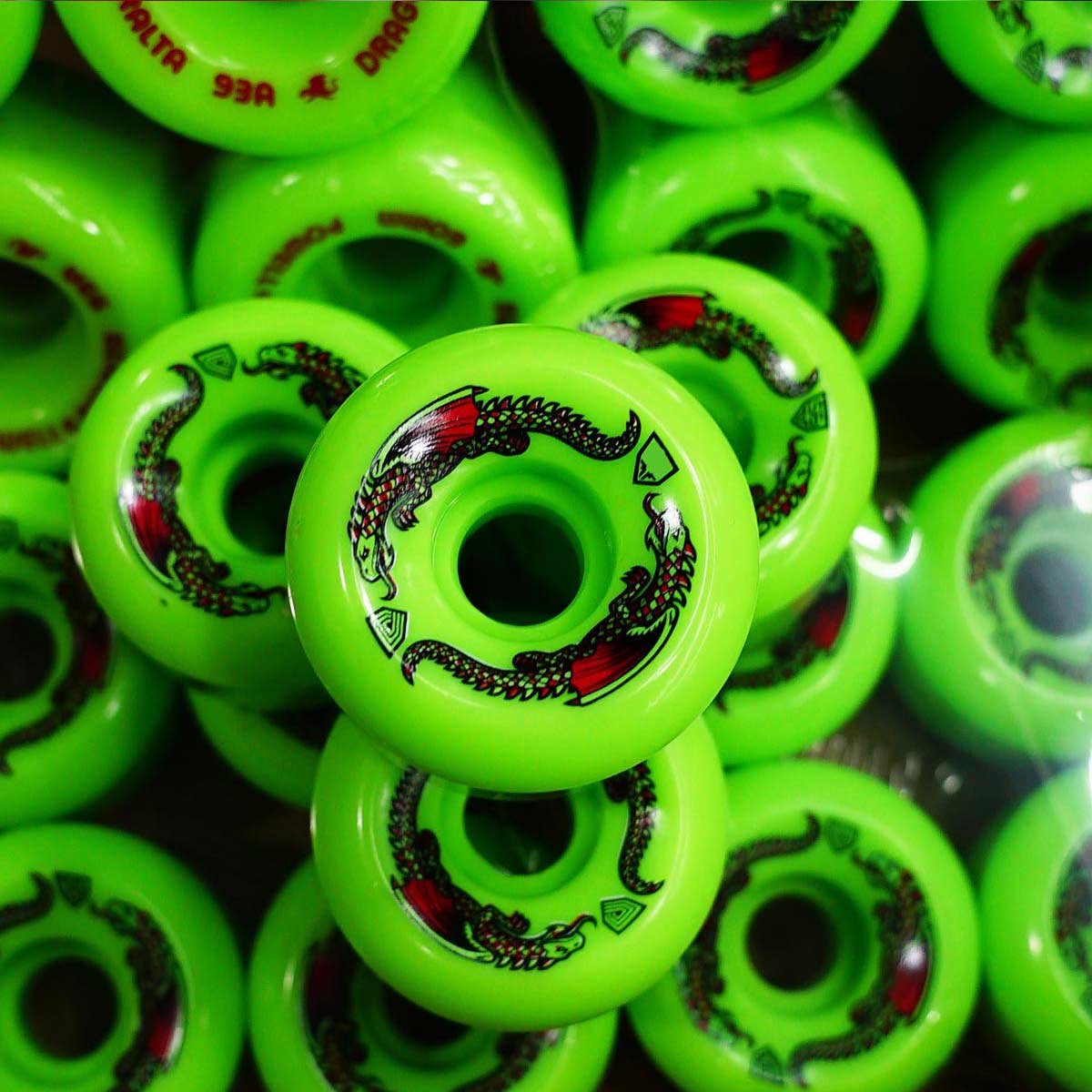 Powell Peralta Dragon Formula 93a Skateboard Wheels - Green