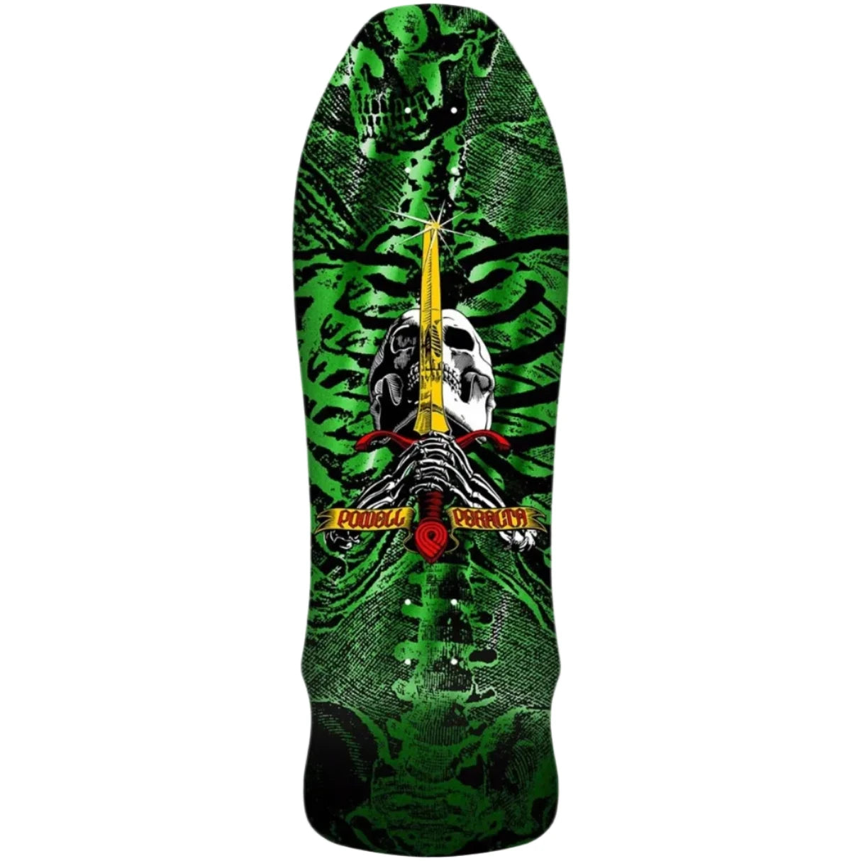 Powell Peralta Geegah Skull & Sword 9.75" - Green Foil