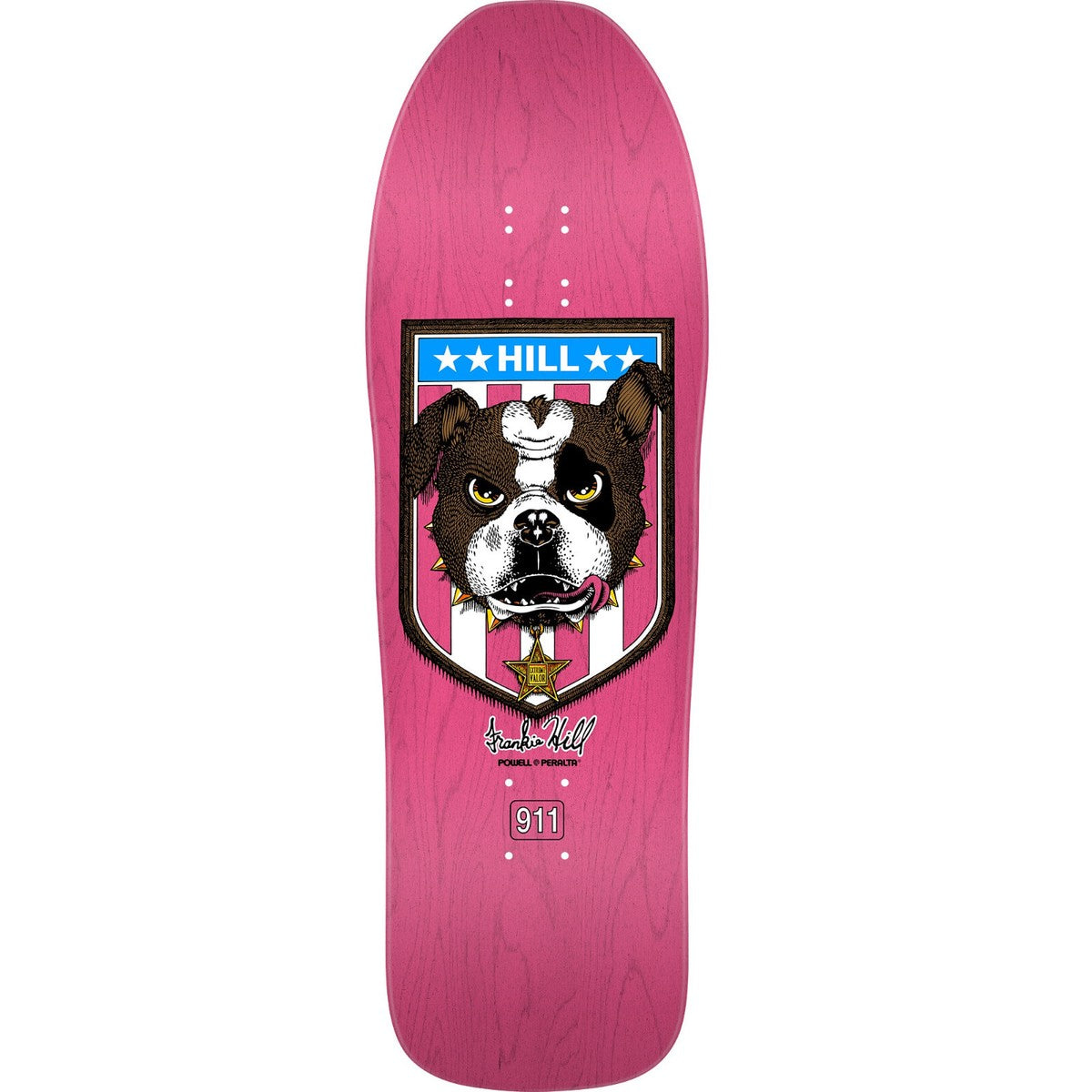 Powell Peralta Frankie Hill Bulldog Reissue Deck 10" - Pink Stain