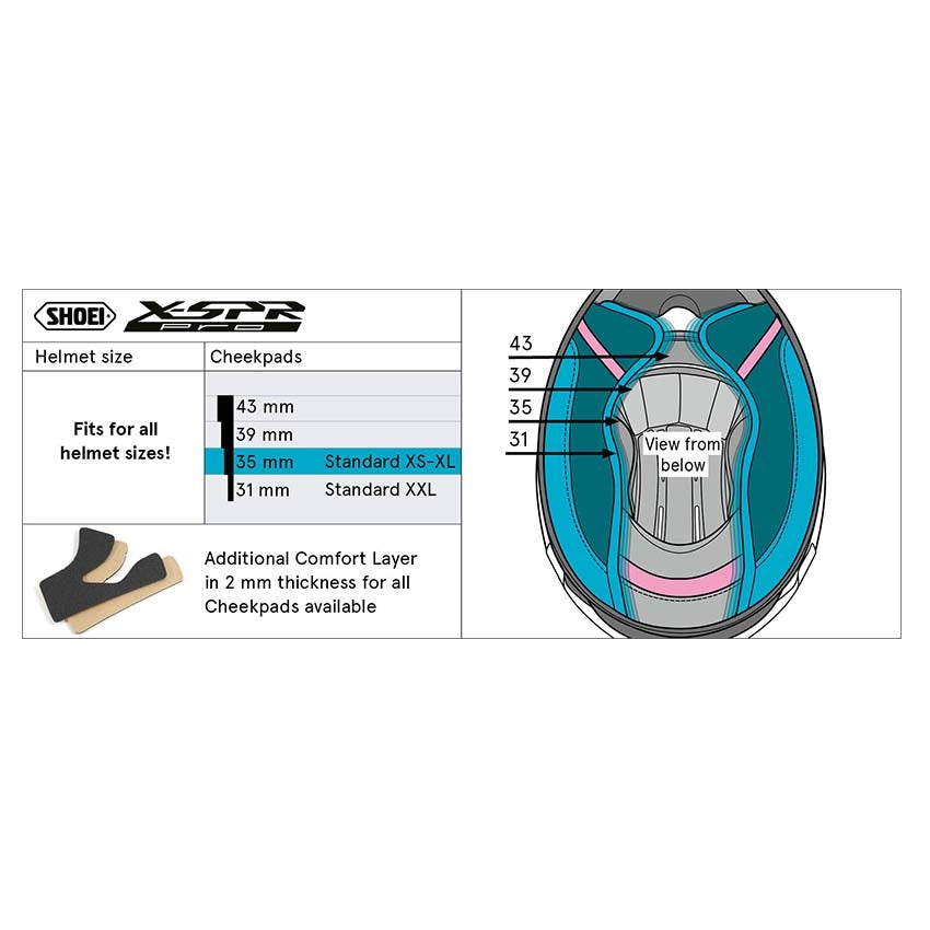 Shoei X-Spr Pro Type-P Cheek Pad Set