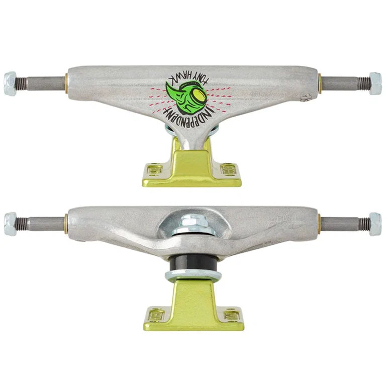 Independent Stage 11 Forged Hollow Hawk Skateboard Trucks - Silver/Green